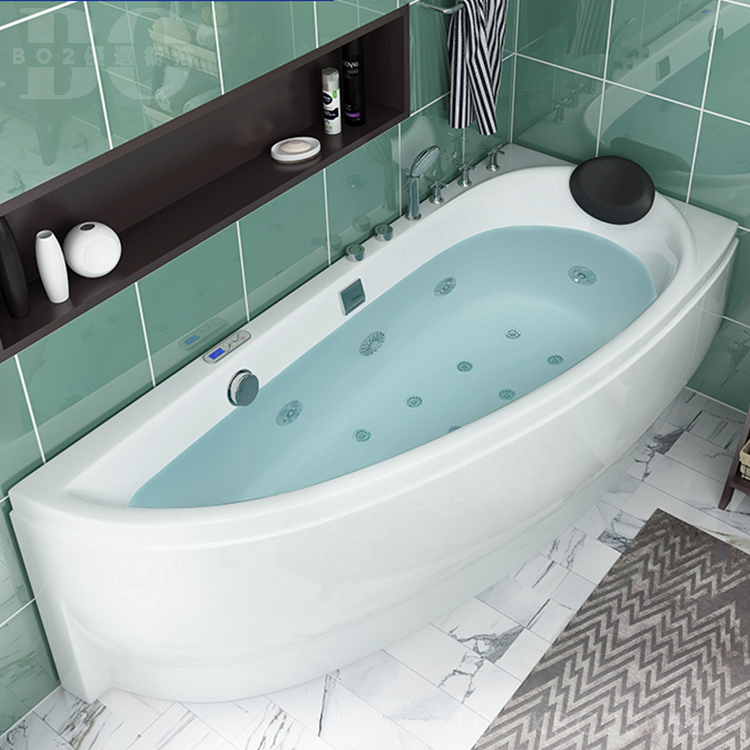 【破損包賠】浴缸小戶型弧形異形浴室小空間窄腳浴缸1.3-1.7米壓克力衝浪按摩BO80