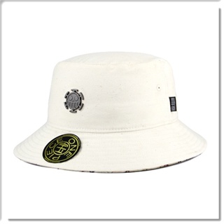 【ANGEL NEW ERA 】ONE PIECE 航海王 羅 金屬Logo 漁夫帽 米白色 黑牌 探險帽 可拆繩