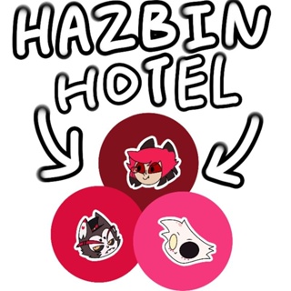 《地獄旅館》- Hazbin Hotel Angel Dust＆Husk＆Alastor 同人徽章
