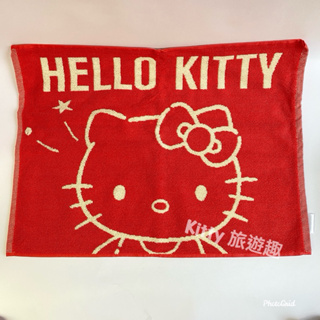 [Kitty 旅遊趣] Hello Kitty 腳踏墊 地墊 毛巾布材質腳踏墊 凱蒂貓 紅色