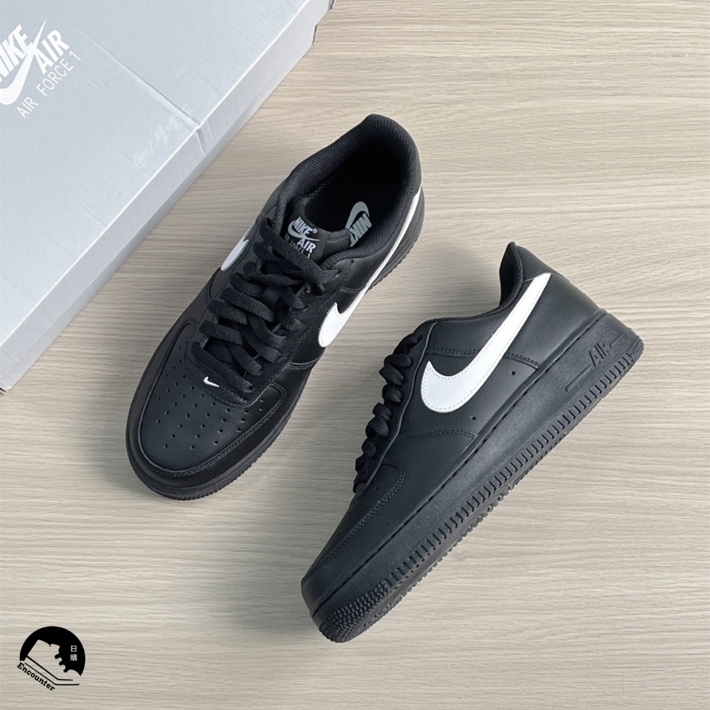 【JP】NIKE AIR FORCE 1"BLACK/WHITE" 黑白 空軍 黑底白勾  休閒 FZ0627-010