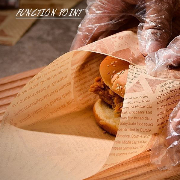 美式漢堡紙吸油紙雞肉卷防油託盤紙矽油烘焙墊紙家用英文報紙油紙