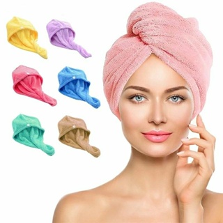 超細纖維速乾包頭鈕扣頭巾,超強吸水浴帽乾髮巾,柔軟浴室淋浴擦頭巾,神奇乾髮帽