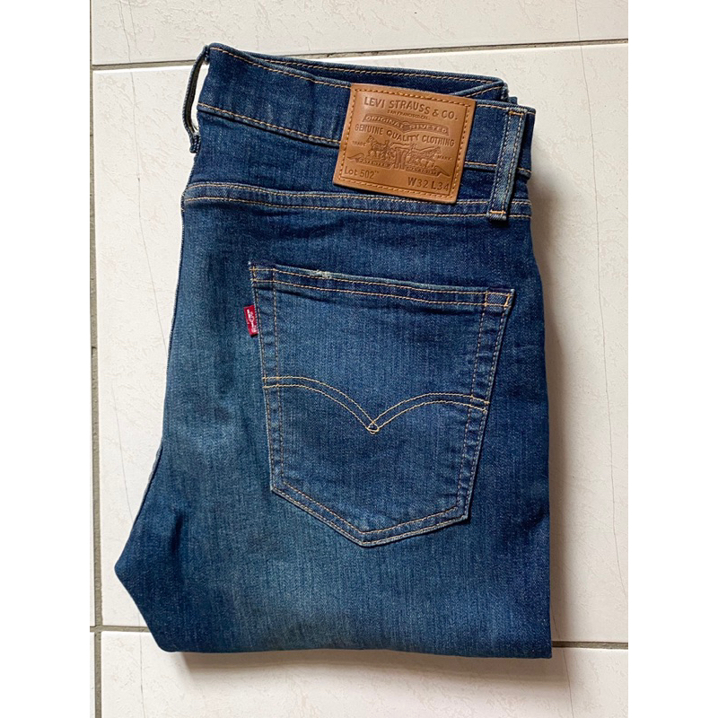 Levis 502深藍刷色 牛仔褲 大E W32