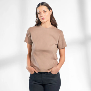 Bread & Boxers Crew-Neck Cotton 純有機棉女用圓領Ｔ- 瓦陶粉 上衣 素t 短袖上衣