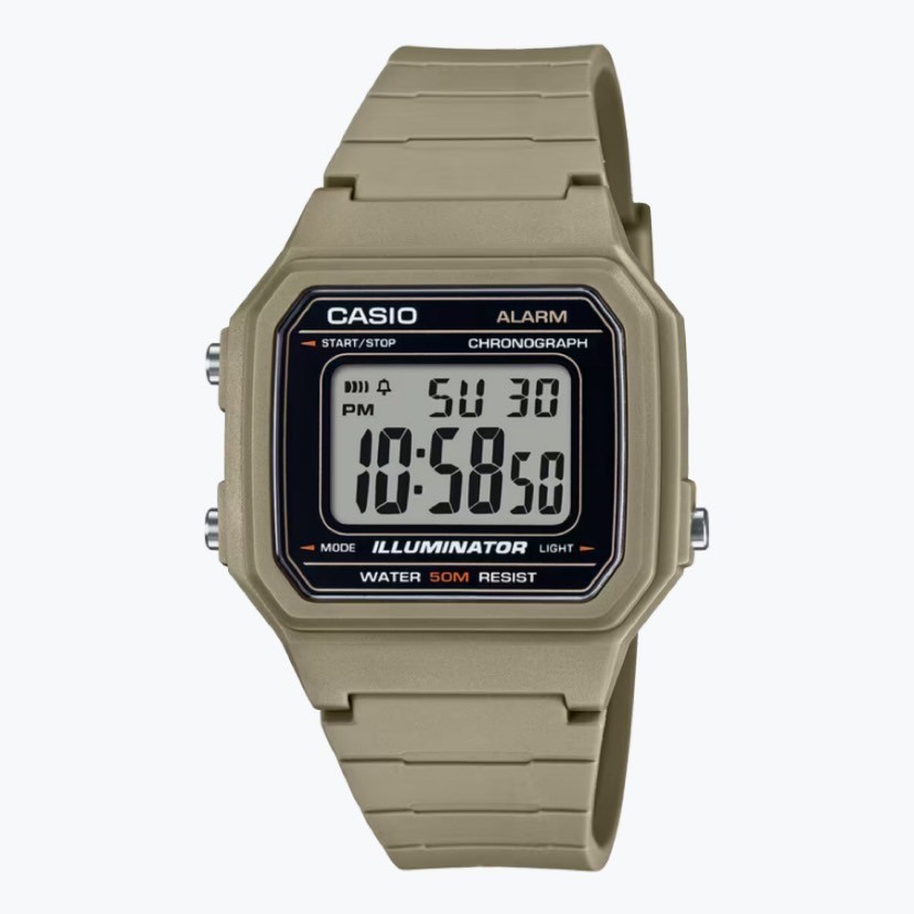 【CASIO 卡西歐】經典休閒方形電子錶 W-217H-5A 41.2mm 現代鐘錶