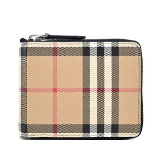 BURBERRY DANIEL經典格紋拉鍊零錢短夾(卡其)｜100%原廠真品｜JS Maxx官方旗艦館