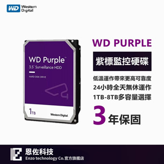 WD威騰紫標 監控硬盤 安防錄像機械硬盤 3.5英寸 SATA接口 1TB/2TB/3TB/4TB/6TB/8TB