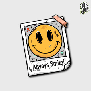Always Smile 【黃色笑臉系列】【進口原料、台灣製作】 車身貼紙 行李箱貼 筆電貼紙 防水貼紙 車貼