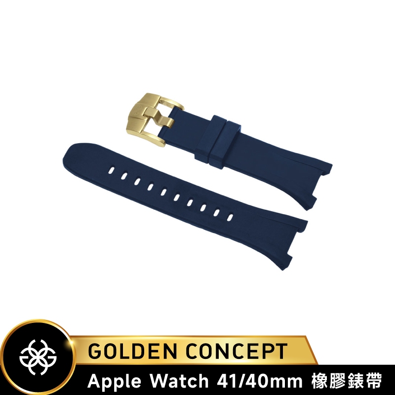 Golden Concept Apple Watch 41/40mm 藍橡膠錶帶 金錶扣 ST-41-RB-BL-G