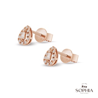 【SOPHIA 蘇菲亞珠寶】美琳達 18K玫瑰金 鑽石耳環