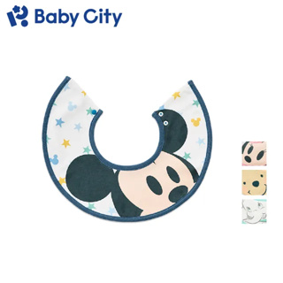 小嘴巴的家-Baby City娃娃城 迪士尼 造型圓圍兜 口水巾(維尼/小飛象/米奇/米妮)