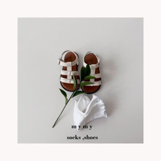 [cream] 韓國 Mysocks 雙層蝴蝶結羅馬涼鞋 童鞋 韓國童鞋 兒童涼鞋 平底鞋 鞋子
