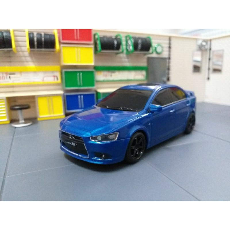 無盒 改框 有打棕櫚蠟 原廠 1/43 三菱 MITSUBISHI LANCER io 金屬藍 鯊魚頭 模型車