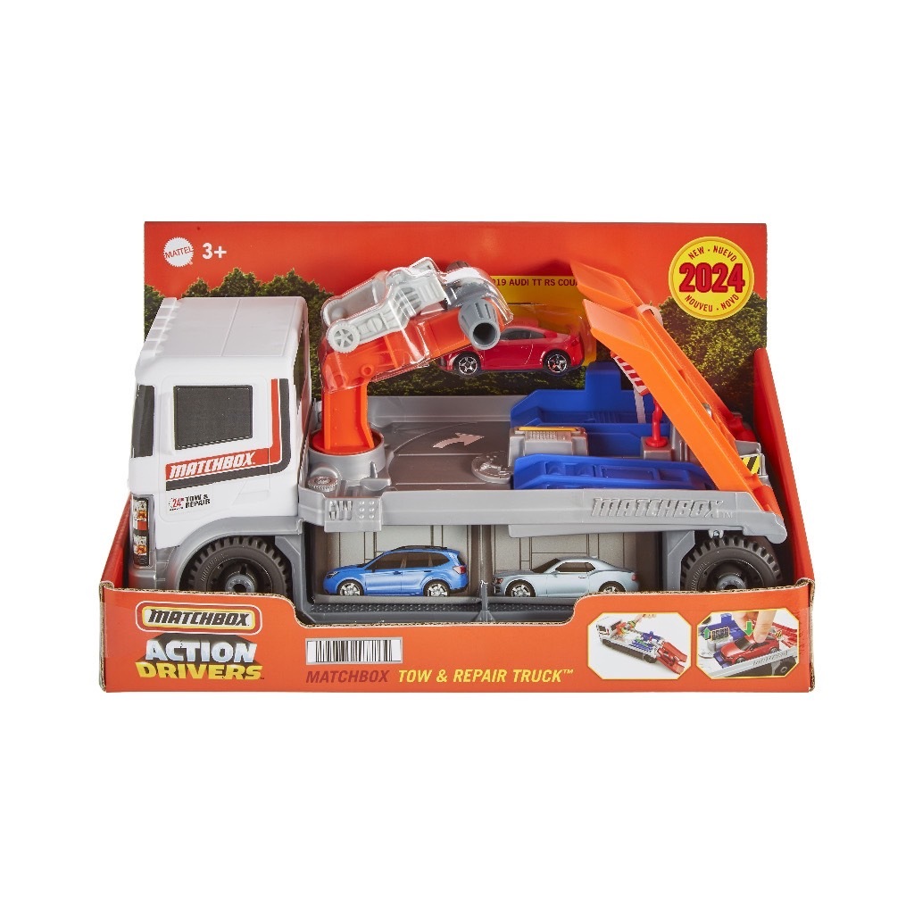 正版 Mattel Hot Wheels Matchbox 火柴盒小汽車-拖車遊戲組(隨附奧迪小車) 風火輪小汽車