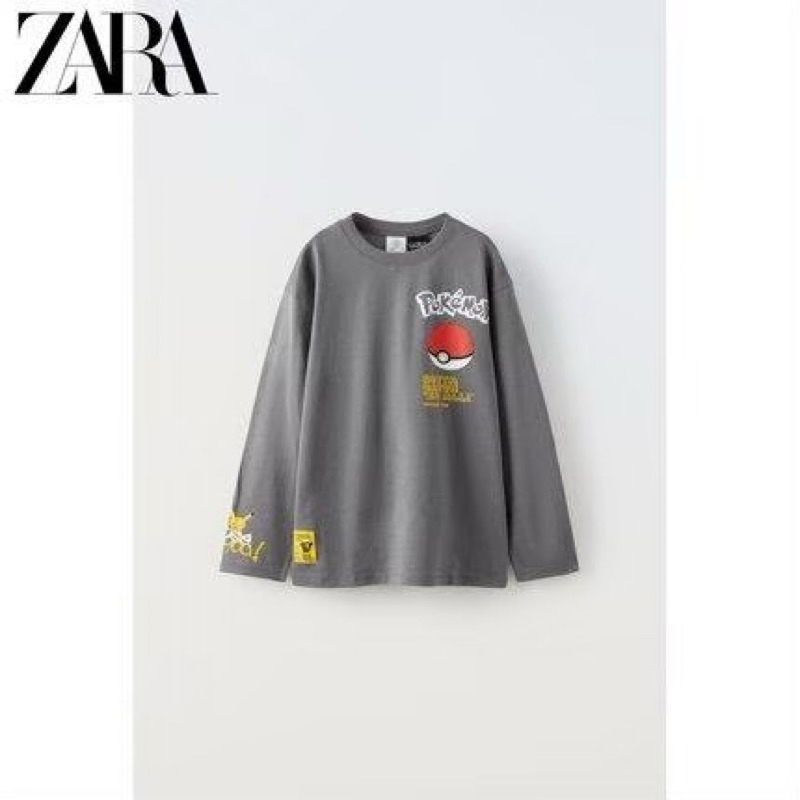 ZARA 長袖 上衣 T恤 130cm 8-9T 寶可夢 神奇寶貝 皮卡丘 全新吊牌未剪 童裝