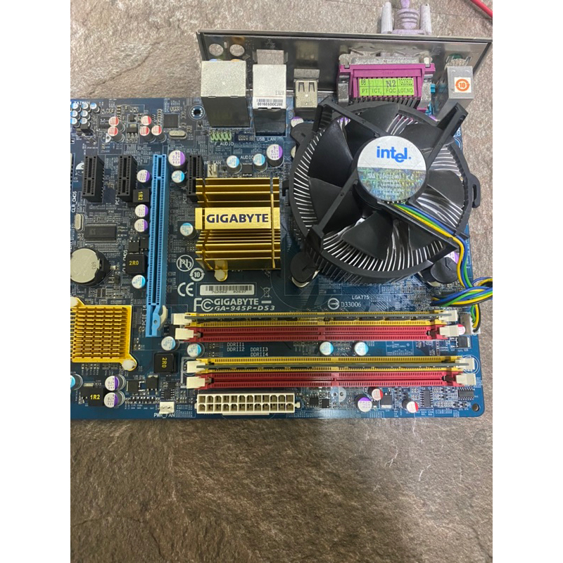 拆機技嘉GA-945PL-S3P 集成千兆網卡 支持酷睿雙核 775主板+cpu +ram+fan cpu