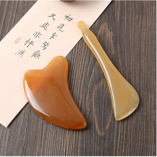 仿牛角刮痧板 刮痧板 臉部按摩 臉部刮痧板 刮痧棒 撥筋棒 仿牛角 臉部按摩器 刮板【啥嚨嗚】