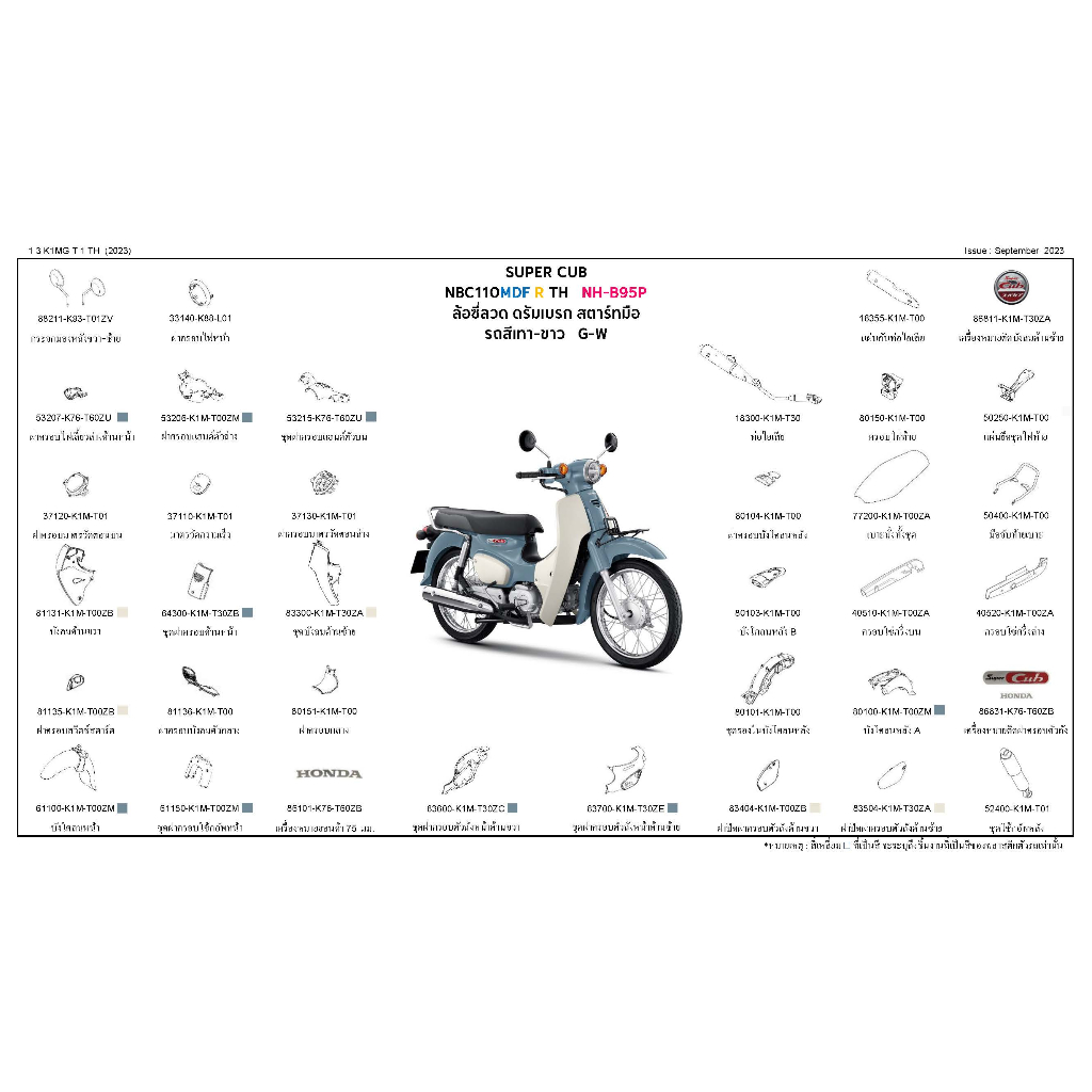 ~MEDE~ HONDA 24年 藍白 泰規 Super Cub 110 西裝 車殼 側殼 前土除 尾殼 車身殼 面殼