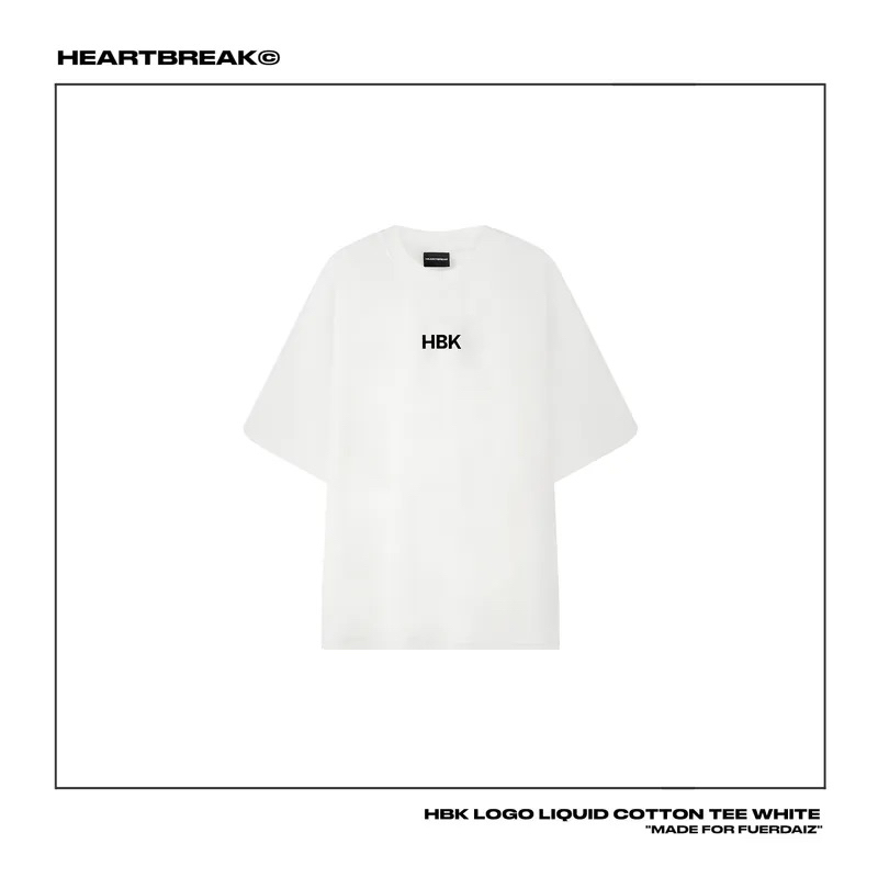 【4 percent club】HBK LOGO LIQUID COTTON TEE / 沉靜白液態棉短袖T恤 白色L號