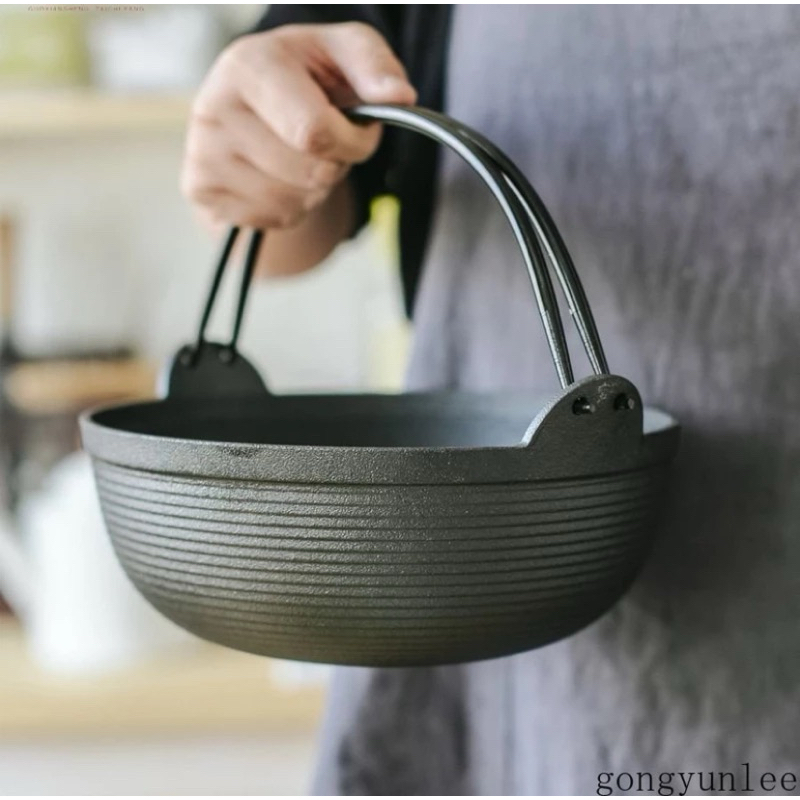 全新 日式燉鍋 純鐵鍋 壽喜鍋 手工塗層加厚耐高溫