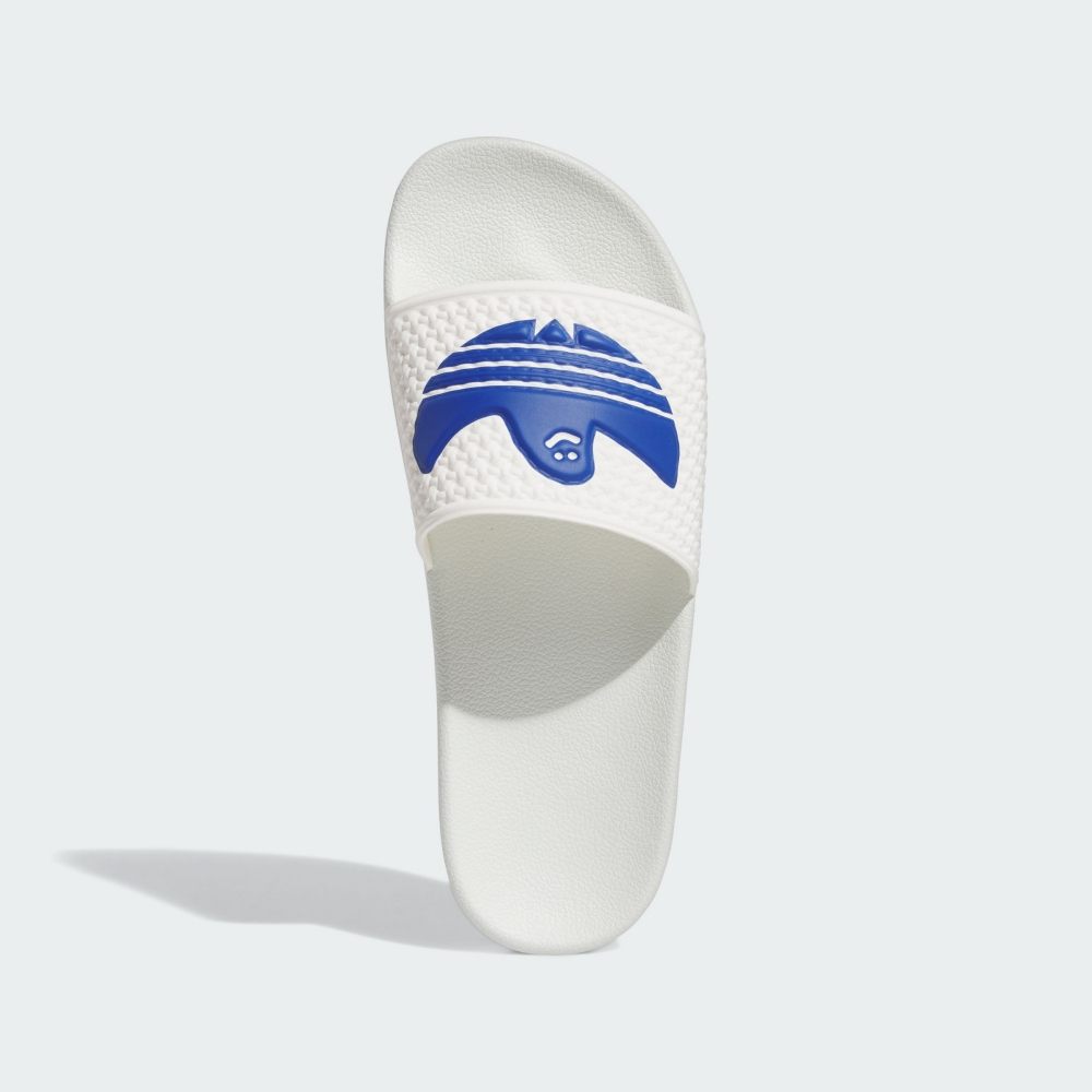 Threeg🐲ADIDAS OG SHMOOFOIL 運動拖鞋 小鬼 可愛 藍 鬼魂LOGO 白色 男女鞋 IE3086