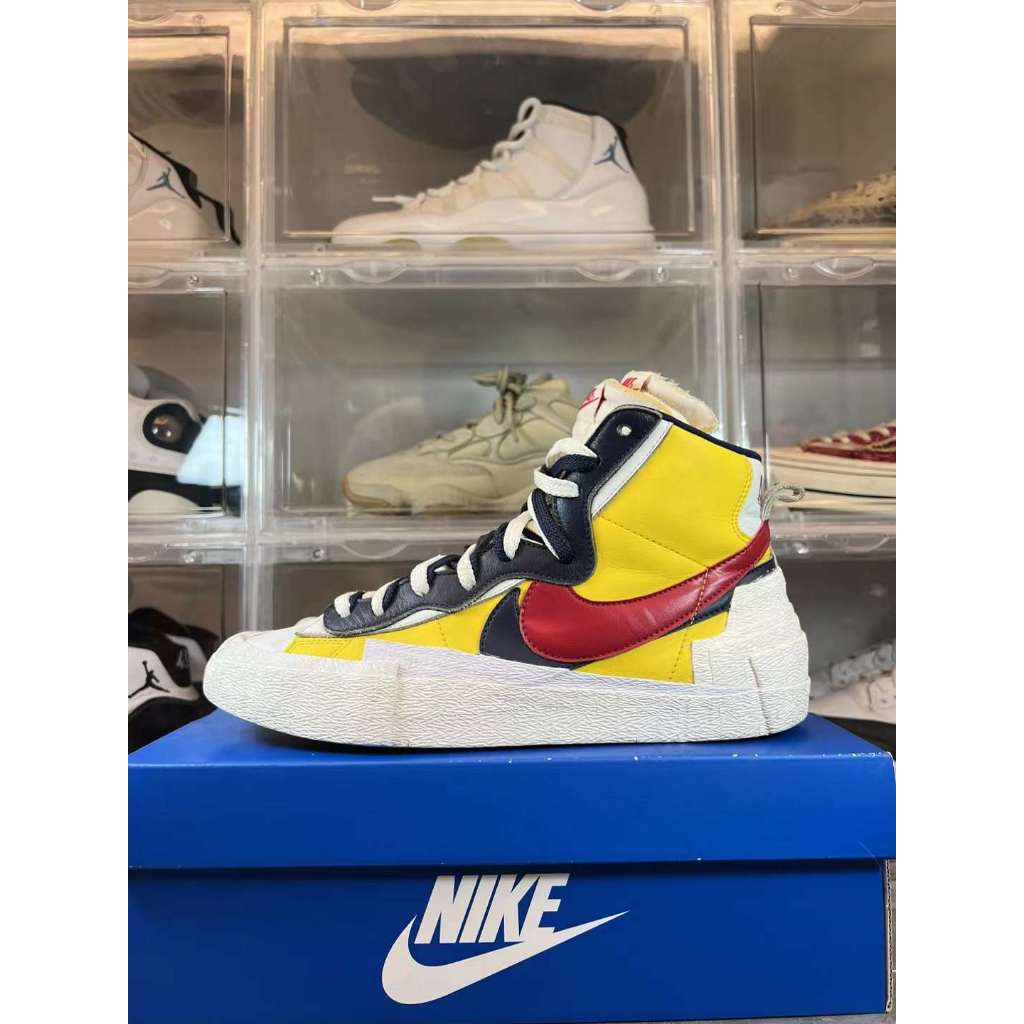 《二手寄賣》Sacai x Nike Blazer 解構紅黃 US10 有原盒 穿幾次