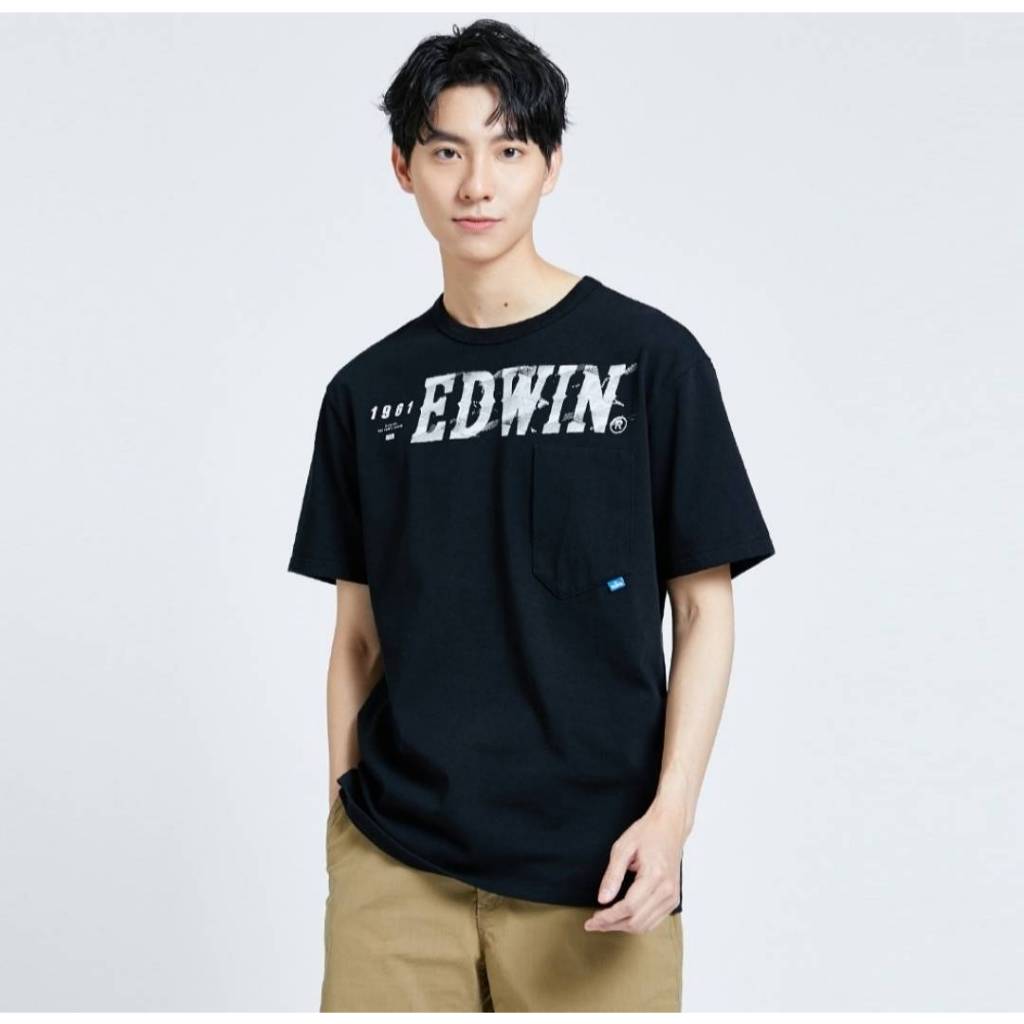特價 (代購)正品EDWIN鑀德恩  男生  LOGO 上衣  短袖 T恤 棉質--S 號