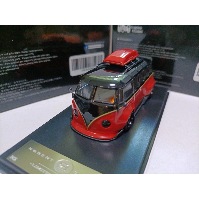 [CYC] IM 1 64 大眾寬體改裝合金旅行麵包汽車模型VW T1 Kombi 紅黑塗裝