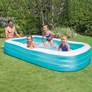 玩樂生活 美國INTEX 58484 長型藍色充氣游泳池 兒童遊戲球池 幼兒夏天玩水池(免費維修 瑕疵換新品)