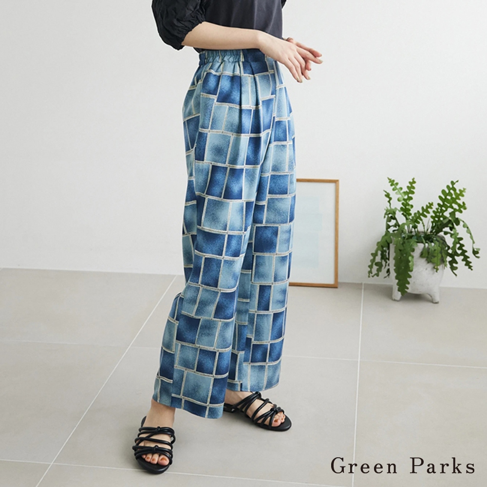 Green Parks 藝術風格各式圖案寬褲(6A46L0F0400)