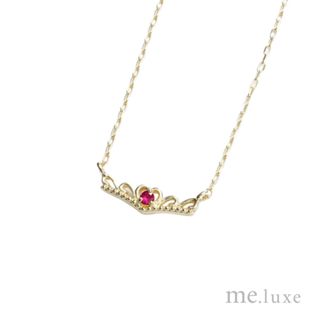 【me.luxe】K10公主鍊-紅寶石/鑽石