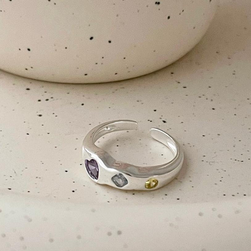 現貨｜CarryMe Accs 韓國東大門飾品 ↠藍海星辰↞ Y2K風 彩色寶石鑲嵌戒指