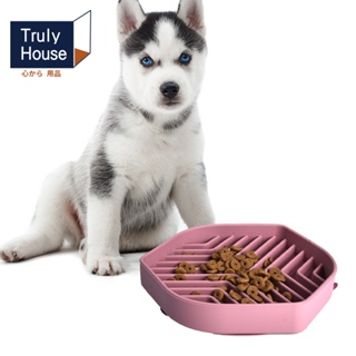 【Truly House】寵物頂級矽膠慢食碗 加大款 防打翻設計(兩色任選)｜防噎食碗 寵物碗(台灣24h出貨)