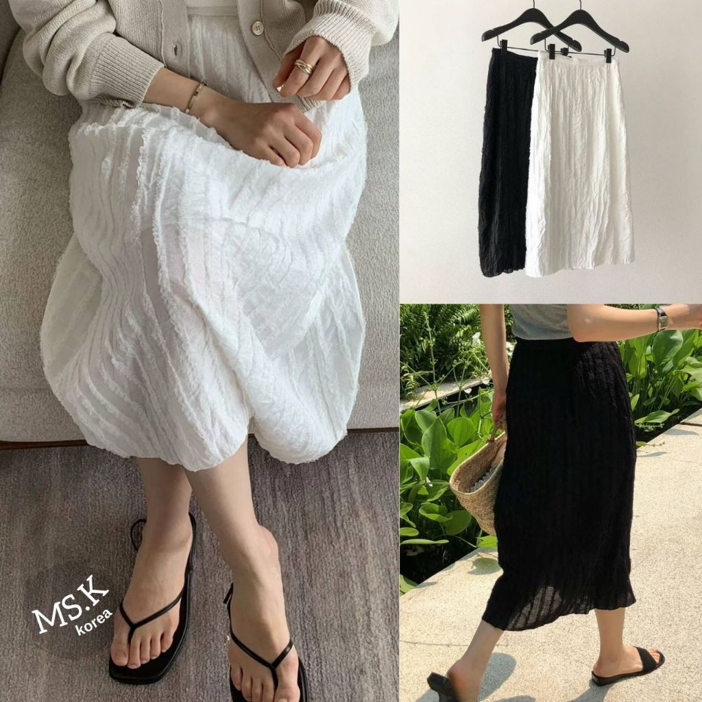 24ss 💐🌸🌺 Ms.kids韓國代購 🇰🇷🛒 ounce 直紋理皺褶蕾絲半身裙