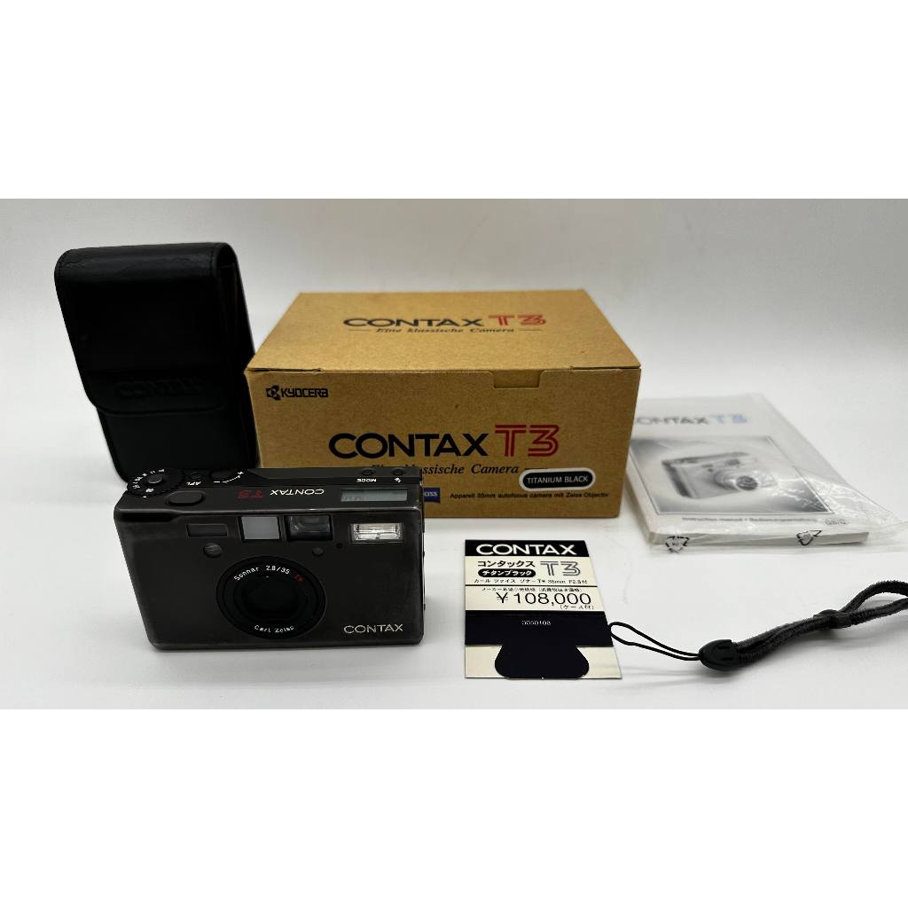 【孤單相機工作室】【盒單齊全】【黑機雙齒】Contax T3