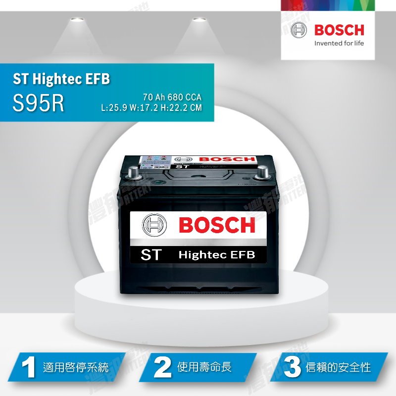 『灃郁電池』BOSCH 博世 怠速熄火系統 汽車電池 EFB S95R