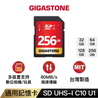 【GIGASTONE】數位相機記憶卡SD C10 U1 256G/128G/64G/32G｜台灣製造/32GB/64GB