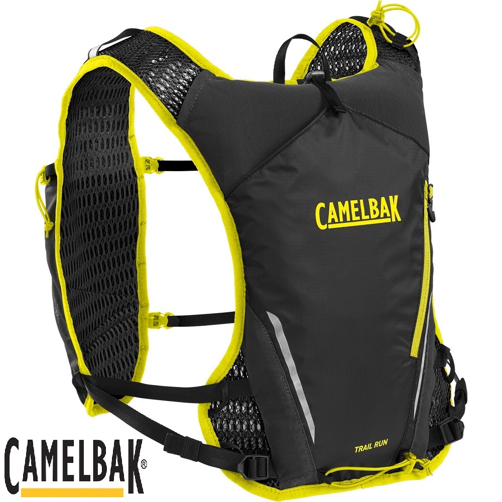 贈蝦幣 CamelBak Trail Run 7 越野水袋背心(附0.5L軟水瓶2個) 黑黃 水袋 背心 水帶背包