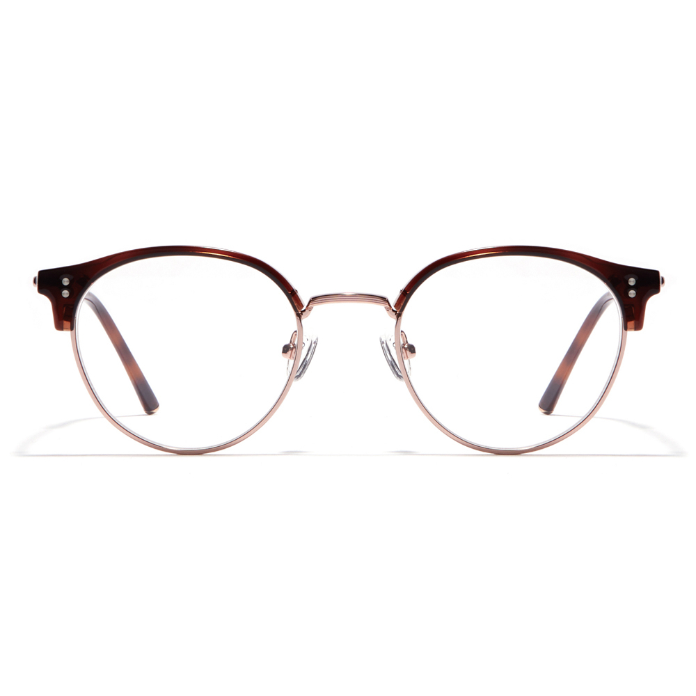 CARIN 光學眼鏡 ALEX R+ C2 圓形眉框 - 金橘眼鏡