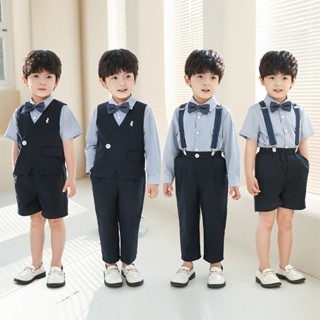90-170男童西裝 兒童西裝套裝 春夏季寶寶周歲生日花童禮服 男孩主持人合唱演出服 男童套裝