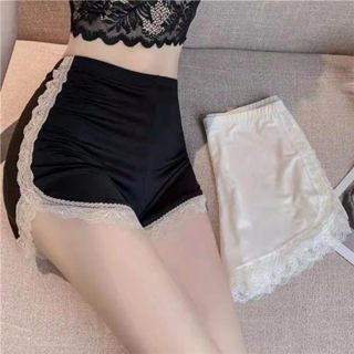 胖胖美依 安全褲 內搭褲 短褲 防走光褲 夏季薄款透氣防走光短褲側邊蕾絲冰絲打底短褲TBF07-5376.