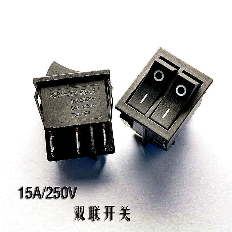 庫存不用等-【no】-雙聯6腳船型開關 電源翹板開關KCD8-212N KCD2 15A/250V W142[3237現