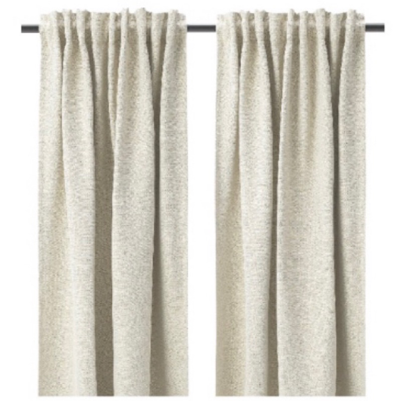 【IKEA】KALAMONDIN 遮光窗簾（米灰色）2件組 8成新