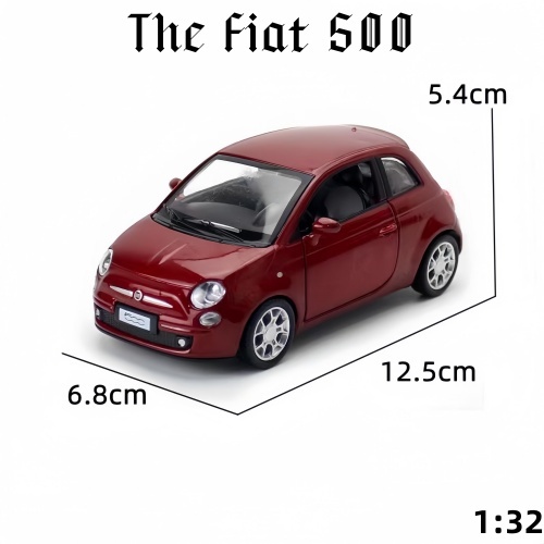 🛻 模型車 1:32 Fiat 500模型車 菲亞特車模型  合金玩具 汽車模型 兒童模型玩具車 禮物