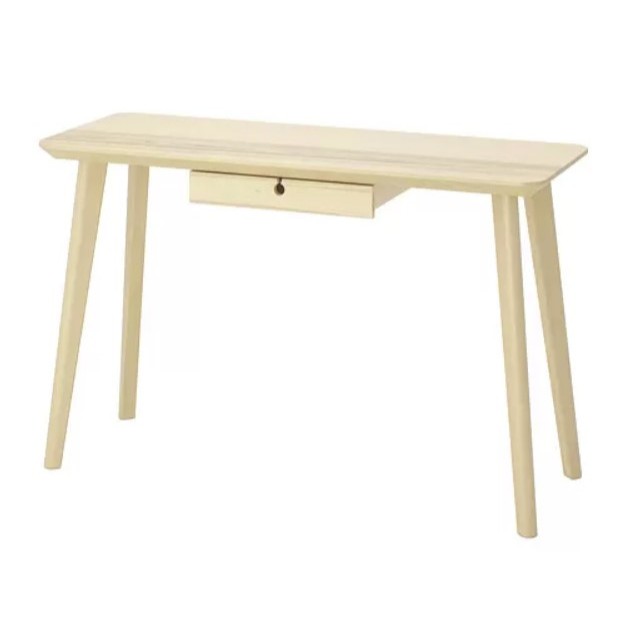 IKEA LISABO 書桌/工作桌, 實木貼皮 梣木, 118 x 45 公分