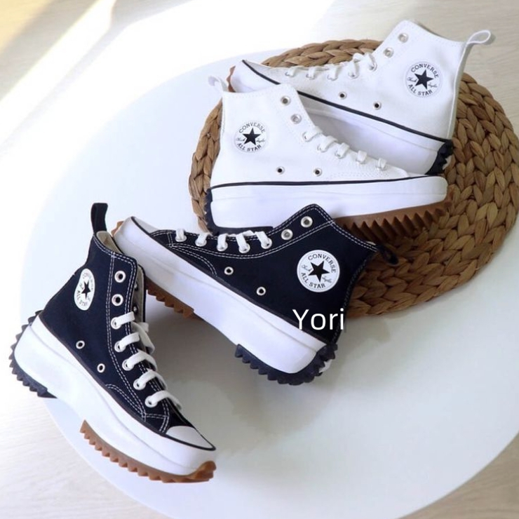 【Yori】CONVERSE RUN STAR HIKE 平民版 厚底 鋸齒 166799C 白 166800C 黑