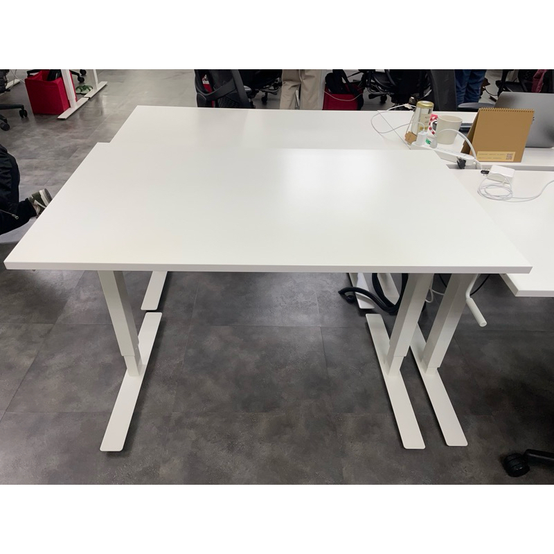 IKEA 手動升降書桌 TROTTEN 手動升降桌, 工作桌, 白色 120*70cm