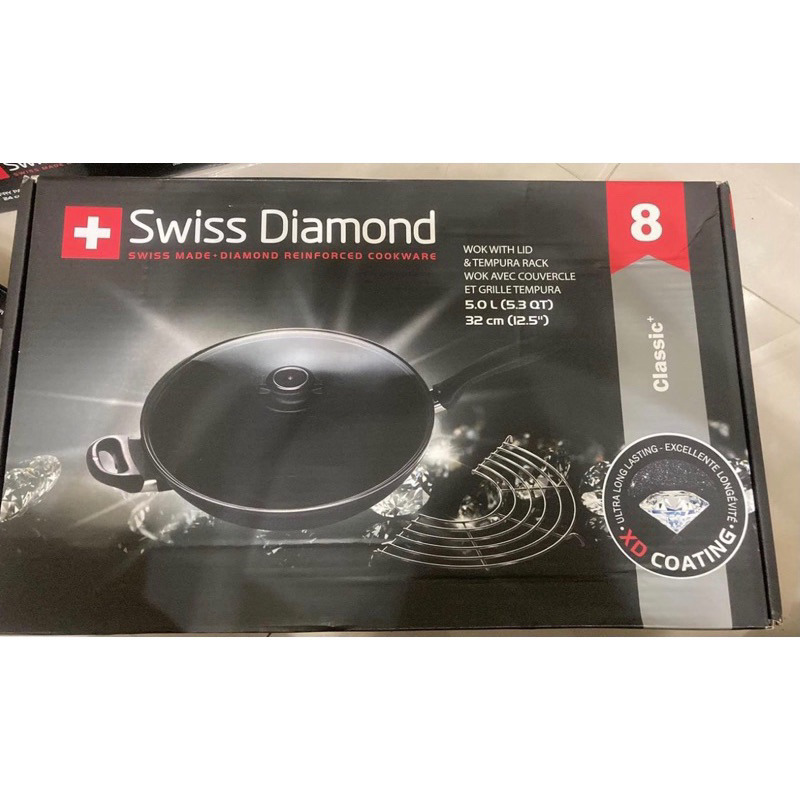 Swiss Diamond 瑞士鑽石鍋 中華炒鍋32公分 母親節禮物 媽媽最愛