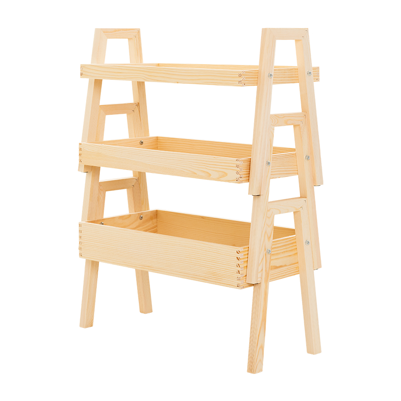 dayneeds 梯形三層松木置物架 收納架 木質層架 置物架 桌上置物架 三層架 實木架 松木架
